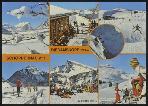 Schoppernau mit Diedamskopf 2092 m : Hoher Ifen, 2230 m : [Schoppernau im Bregenzerwald mit Skigebiet Diedamskopf Vorarlberg, Austria ...]