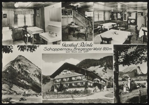 Gasthof Rössle Schoppernau, Bregenzer Wald 850 Meter : [Gasthof Rössle, Schoppernau Besitzer: Fam. A. Albrecht, Tel. (0 55 15) 83 1 09 ...]