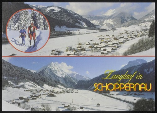 Langlauf in Schoppernau : [Schoppernau im Bregenzerwald, 852 m gegen Kanisfluh (oben) und gegen Üntschenspitz und Hochkünzelspitze Vorarlberg, Österreich ...]