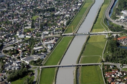 [Lustenau - St. Margarethen - Eisenbahnbrücke neu, Rhein]