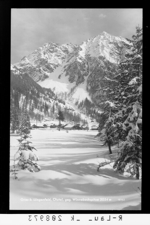 Gries bei Längenfeld, Ötztal, gegen Winnebachspitze 3054 : [Gries gegen Rotkögel und Winnebachspitzen]