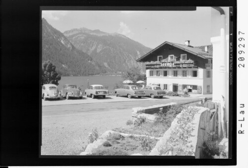 Haller am Haldensee, Hotel Seehof Tannheimertal / Tirol : [Gasthof Seehof in Haller am Haldensee gegen Vogelhorn]