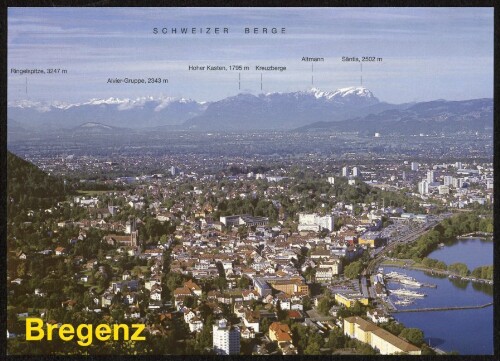 Bregenz : Schweizer Berge : [Bregenz am Bodensee gegen Rheintal ...]