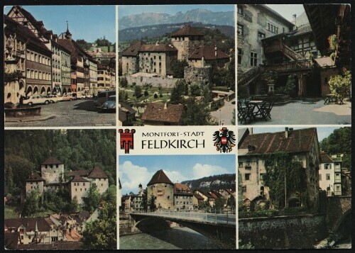 Feldkirch : Montfort-Stadt : [Montfortstadt Feldkirch, Vorarlberg/Österreich Neustadt, Schattenburg mit Minigolfplatz, Schloßhof Schattenburg, Wasserturm, Im Kehr ...]