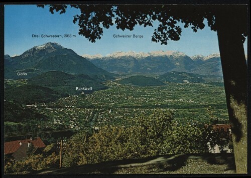 Rankweil : Göfis : Drei Schwestern, 2055 m : Schweizer Berge ... : [Blick vom Viktorsberg ins Vorderland - Rankweil ...]