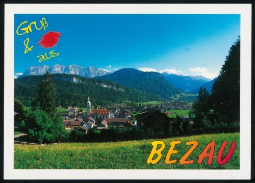 Gruß & Kuss aus Bezau : [Bezau im Bregenzerwald gegen Kanisfluh, 2047 m Vorarlberg, Österreich ...]