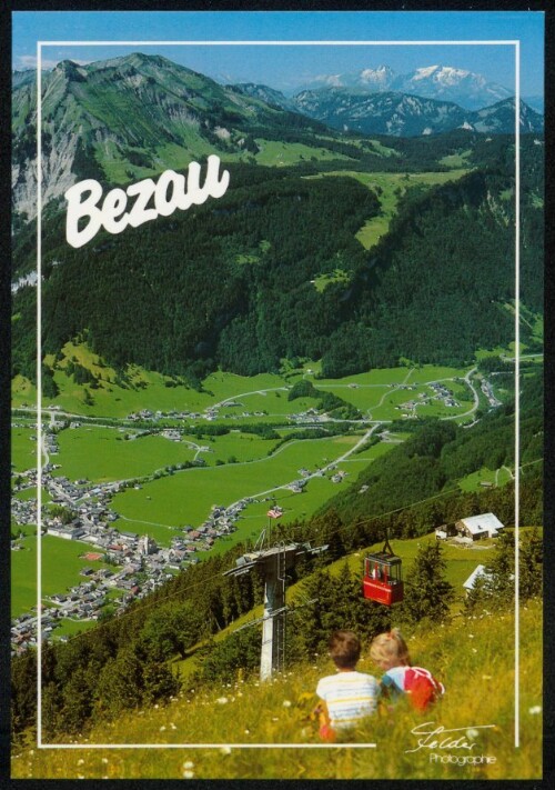 Bezau : [Bezau, 650 m, gegen Hangspitze, 1746 m, und Säntis, Schweiz Info: Verkehrsamt A-6870 Bezau Tel.: 0043 (0) 5514 / 2295 ...]