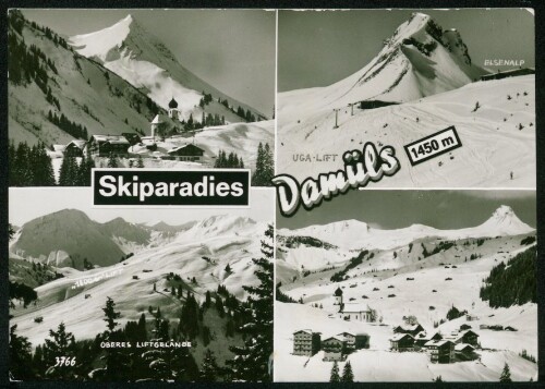 Skiparadies Damüls 1450 m : Elsenalp : Oberes Liftgelände ... :
