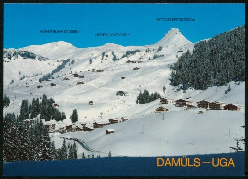 Damüls-Uga : Hoher Blanken 2068 m : Hohes Licht 2007 m : Mittagsspitze 2095 m : [Damüls, Skigebiet Uga mit Mittagspitze, 2095 m Bregenzerwald, Vorarlberg, Österreich ...]