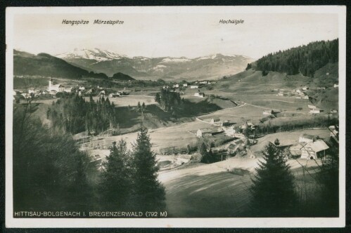 Hittisau-Bolgenach i. Bregenzerwald (792 m) : Hangspitze : Mörzelspitze : Hochälpele