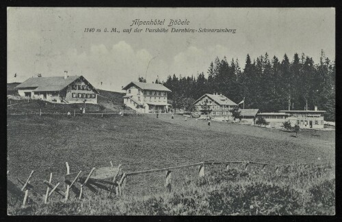 Alpenhôtel Bödele 1140 m ü. M., auf der Passhöhe Dornbirn-Schwarzenberg : [Postkarte ...]