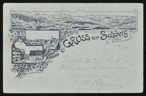 Gruss vom Sulzberg 1019 m : [Correspondenz-Karte An ... in ...]