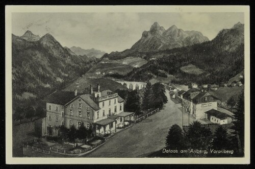 Dalaas am Arlberg, Vorarlberg : [Gasthof-Pension Paradies E. Mayer's Witwe Schöne Fremdenzimmer, beste Verpflegung, billige Preise, Eigene Metzgerei, Bad im Hause ...]