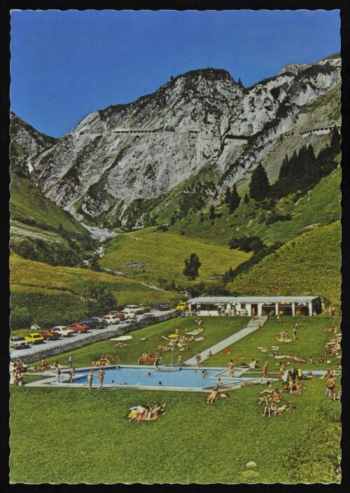 [Klösterle Stuben am Arlberg] : [Stuben am Arlberg Geheiztes Freibad mit Blick auf die Flexengalerie Austria ...]