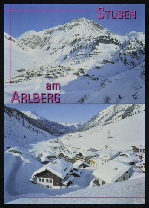 [Klösterle] Stuben am Arlberg : [Stuben am Arlberg, 1407 m gegen Trittkopf (oben) und talaus gegen Zimba, Rätikon Vorarlberg, Österreich ...]