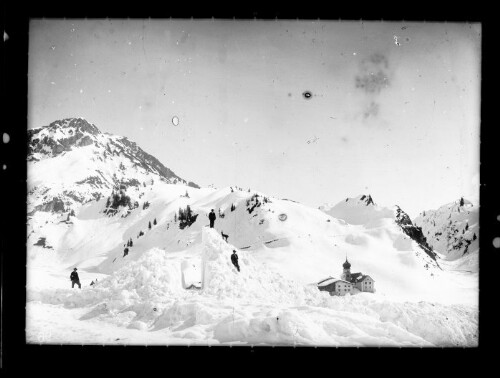 [Winteraufnahme von der Ortschaft Stuben am Arlberg]