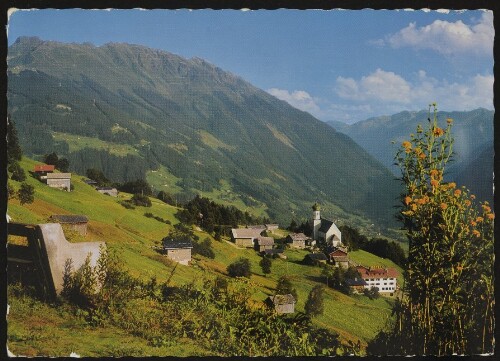 [Bartholomäberg] : [A-6771 Bartholomäberg, 1090 m gegen Hochjoch mit Wormser Hütte und Silvrettagruppe Alpenpark Montafon ...]