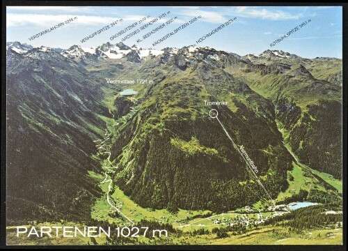 [Gaschurn] Partenen 1027 m : Grosslitzner 3109 m : Hochmaderer 2823 m ... : [Silvretta-Hochalpenstrasse mit Partenen im Montafon, 1027 m Vorarlberg, Österreich ...]