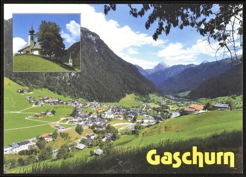 Gaschurn : [Gaschurn im Montafon gegen Vallüla, 2813 m und Kapelle Maria Schnee Vorarlberg, Österreich ...]