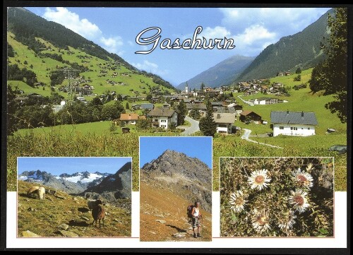 Gaschurn : [Gaschurn im Montafon, mit Silvretta-Bergen und Vallüla, 2813 m, Wetterdistel Vorarlberg, Österreich ...]