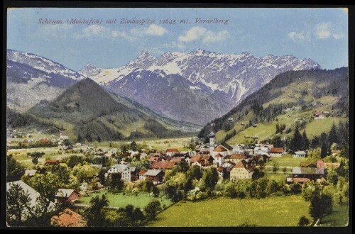 Schruns (Montafon) mit Zimbaspitze (2645 m) Vorarlberg