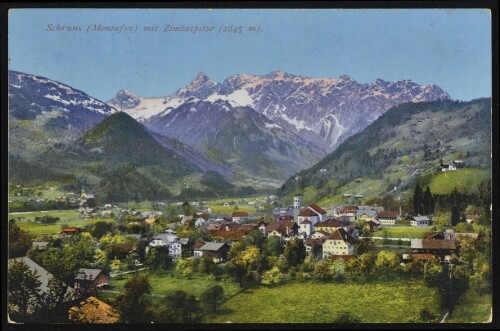 Schruns (Montafon) mit Zimbaspitze (2645 m)