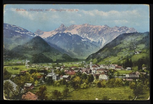 Schruns (Montafon) mit Zimbaspitze 2645 m.