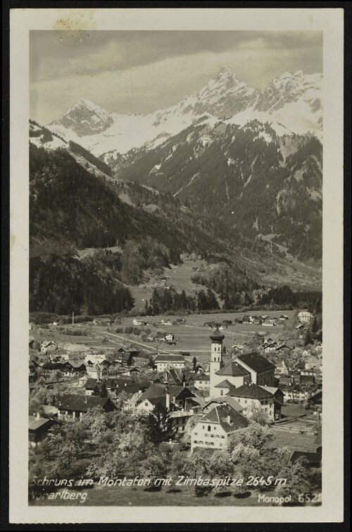 Schruns im Montafon mit Zimbaspitze 2645 m Vorarlberg