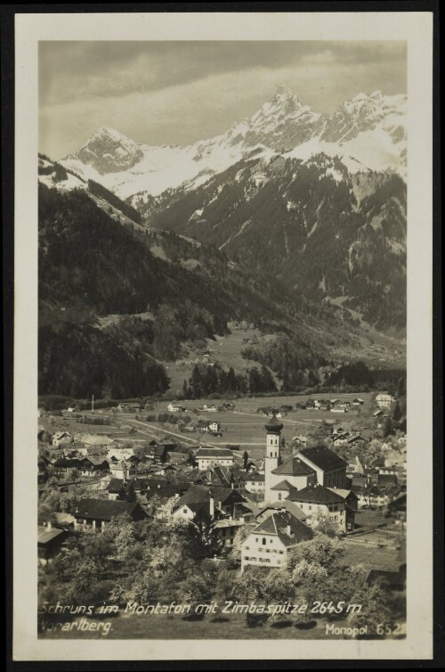 Schruns im Montafon mit Zimbaspitze 2645 m Vorarlberg