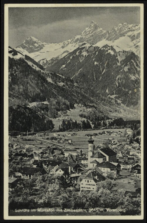 Schruns im Montafon mit Zimbaspitze, 2645 m, Vorarlberg