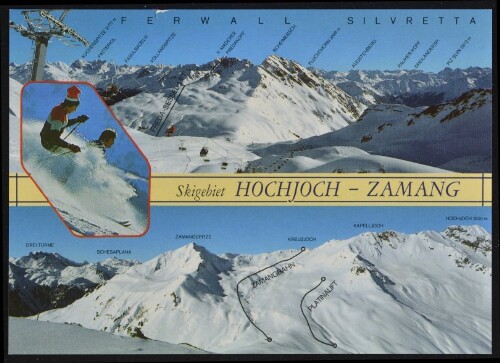 [Schruns] Skigebiet Hochjoch - Zamang : Ferwall Silvretta ... : [Panorama vom Skigebiet Zamang, 2380 m bei Schruns im Montafon Vorarlberg, Österreich ...]