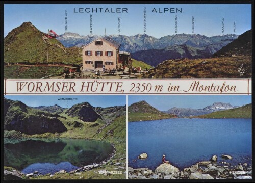 [Schruns] Wormser Hütte, 2350 m im Montafon : Lechtaler Alpen : Schwarzsee : Herzsee ... : [Wormser Hütte, 2350 m, im Verwall mit Schwarzsee und Herzsee, Montafon, Vorarlberg, Österreich ...]