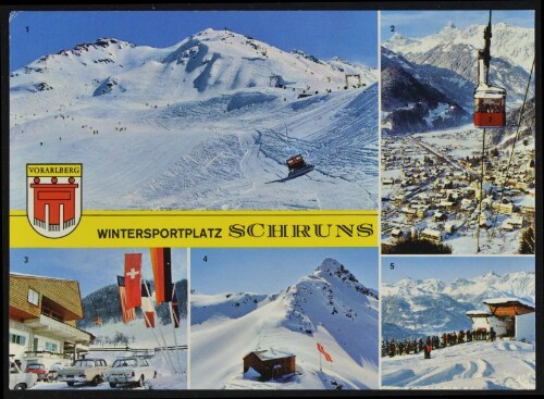 Wintersportplatz Schruns : [1 Seebliga Abfahrt, Sennigrat, 2300 m 2 Schruns mit Hochjochbahn 3 Hochjochbahn Talstation 4 Wormser Hütte, 2350 m 5 Skilift Alpe Kapell, 1930 m ...]