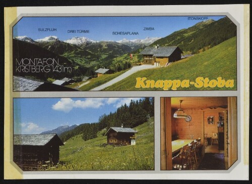 [Silbertal] Montafon Kristberg 1431 m : Knappa-Stoba ... : [Berggasthaus 