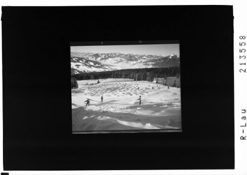 [Skigebiet am Bödele / Hinterer Lank gegen Nagelfluhkette - Siplingerkopf - Riedberghorn - Allgäuer Alpen - Winterstaude]