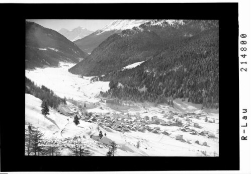 Nauders 1365 m in Tirol, Blick gegen Reschenpass und Ortler 3902 m