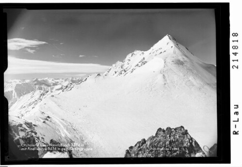 Ötztaler Alpen : Hauslabjoch 3274 m mit Fineilspitze 3516 m gegen Ortlergruppe