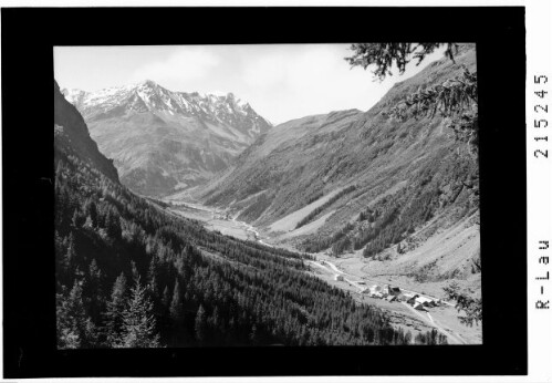 Plangeross 1617 m und Tieflehn gegen Mittagskogl 3162 m und Mitterkamm 3222 m, Pitztal / Tirol