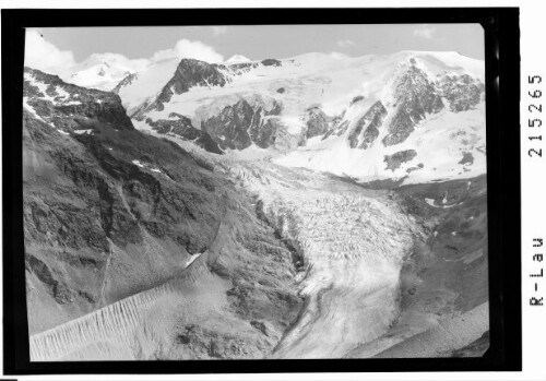 Blick vom Fuldaer Höhenweg auf Taschachbruch, Wildspitze 3772 m, Brochkogel 3635 m, Taschachwand 3365 m und Petersenspitze 3484 m, Pitztal / Tirol