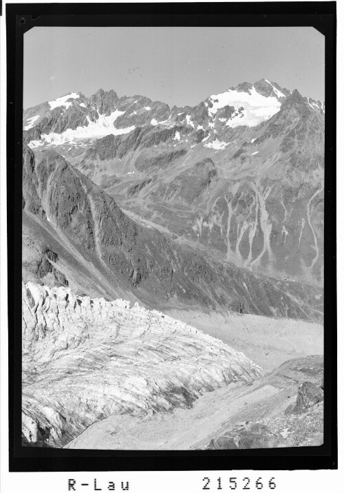 Blick vom Taschachbruch auf Vordere Ölgrubenspitze und Bliggspitze 3454 m