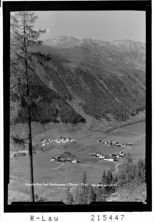 Niederthai bei Umhausen im Ötztal / Tirol : [Niederthai im Horlachtal mit Blick zur Hohen Wasserfalle]