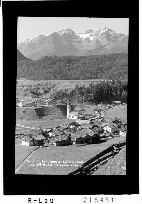 Niederthai bei Umhausen im Ötztal / Tirol gegen Loibiskogel : [Niederthai im Horlachtal mit Blick zum Geigenkamm]