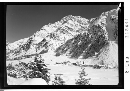 Mandarfen 1700 m gegen Puitkogel 3345 m und Sonnenkogel 3170 m im Pitztal / Tirol