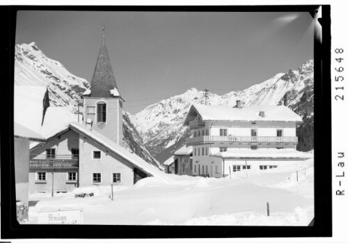 Plangeross / Gasthaus Traube gegen Weisser Kogel 2678 m und Hairlacher Seekopf 3040 m im Pitztal / Tirol : [Gasthof zur Traube in Plangeross gegen Hairlacher Seekopf]