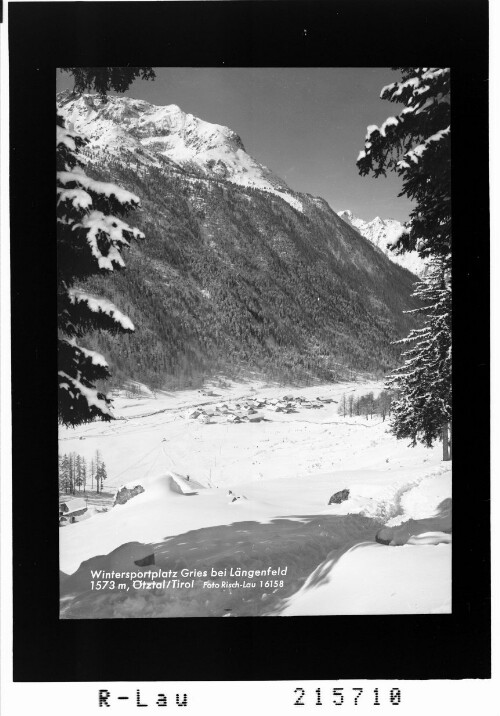 Wintersportplatz Gries bei Längenfeld 1573 m, Ötztal / Tirol : [Gries mit Gamskogel und Geigenkamm]