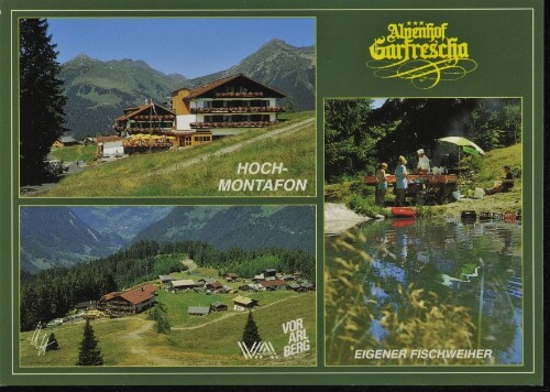 [St. Gallenkirch] Alpenhof : Garfrescha : Eigener Fischweiher ... : [Alpenhof Garfrescha Silvretta-Nova, Hochmontafon Familie Tschanhenz, A-6791 St. Gallenkirch Telefon: 05557/6640 ...]