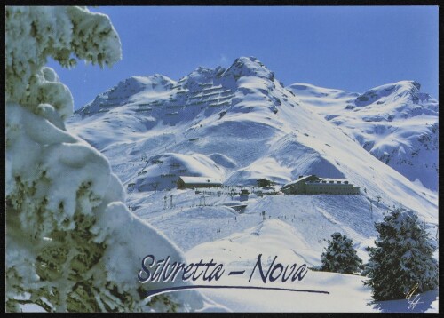 [St. Gallenkirch] Silvretta - Nova : [Skigebiet Silvretta-Nova im Montafon mit Bergrestaurant Nova-Stoba gegen Burg und Versettla Vorarlberg, Österreich ...]