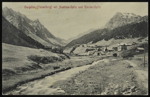 [St. Gallenkirch] Gargellen (Vorarlberg) mit Madrisa-Spitz und Riezler-Spitz : [Postkarte ...]