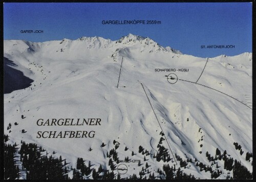 [St. Gallenkirch] Gargellner : Schafberg : Gargellenköpfe 2559 m ... : [Wintersportplatz Gargellen, 1424 m, im Montafon, Skigebiet Schafberg mit Gargellenköpfe Vorarlberg, Österreich ...]