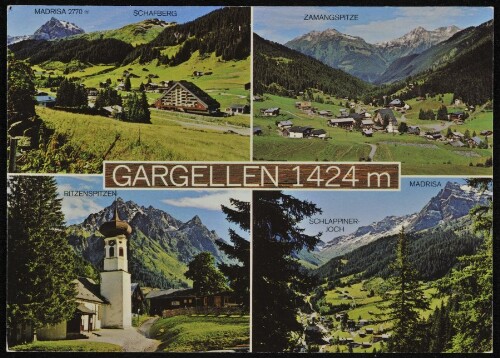 [St. Gallenkirch] Gargellen 1424 m : Madrisa 2770 m : Schafberg ... : [Luftkurort Gargellen im Montafon, 1424 m Vorarlberg, Österreich ...]